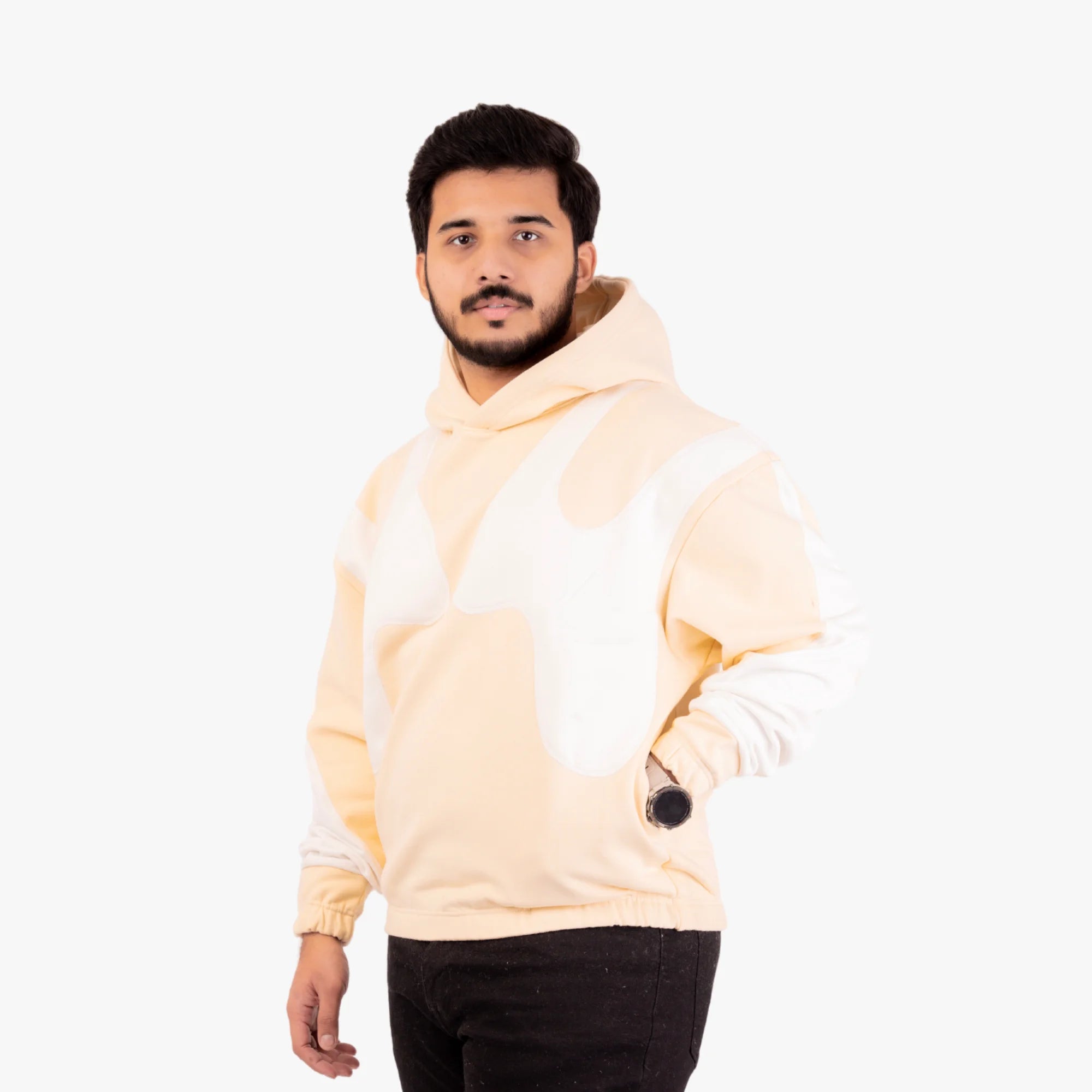 Stylish Men's Color-Block Hoodie - Soft Fabric, Adjustable Hood, Perfect for Casual Wear